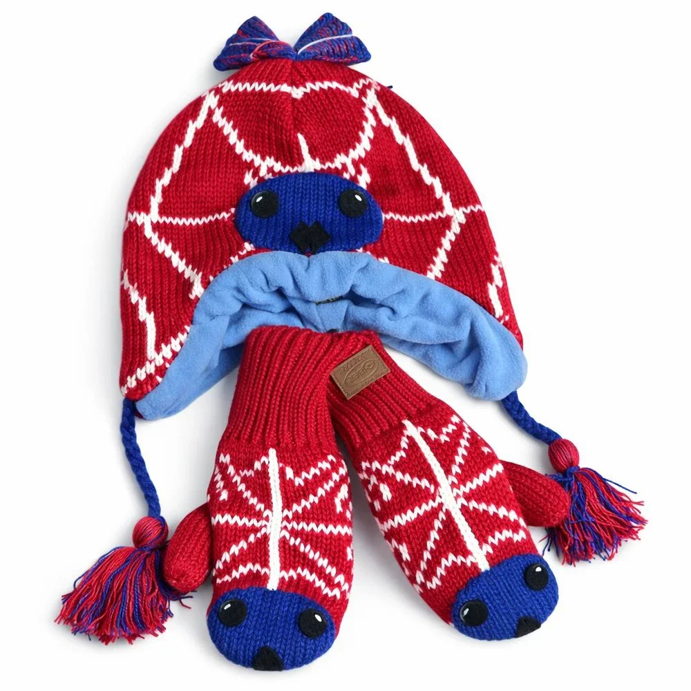 Kyber Outwear Wool Knitted Hat/Gloves Set -Fleece Lined for Kids, 7+ Designs